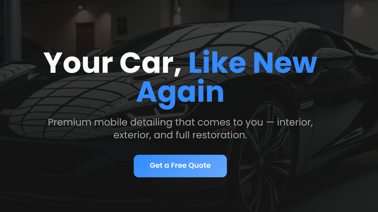 Elite Auto Detail website - Premium mobile car detailing